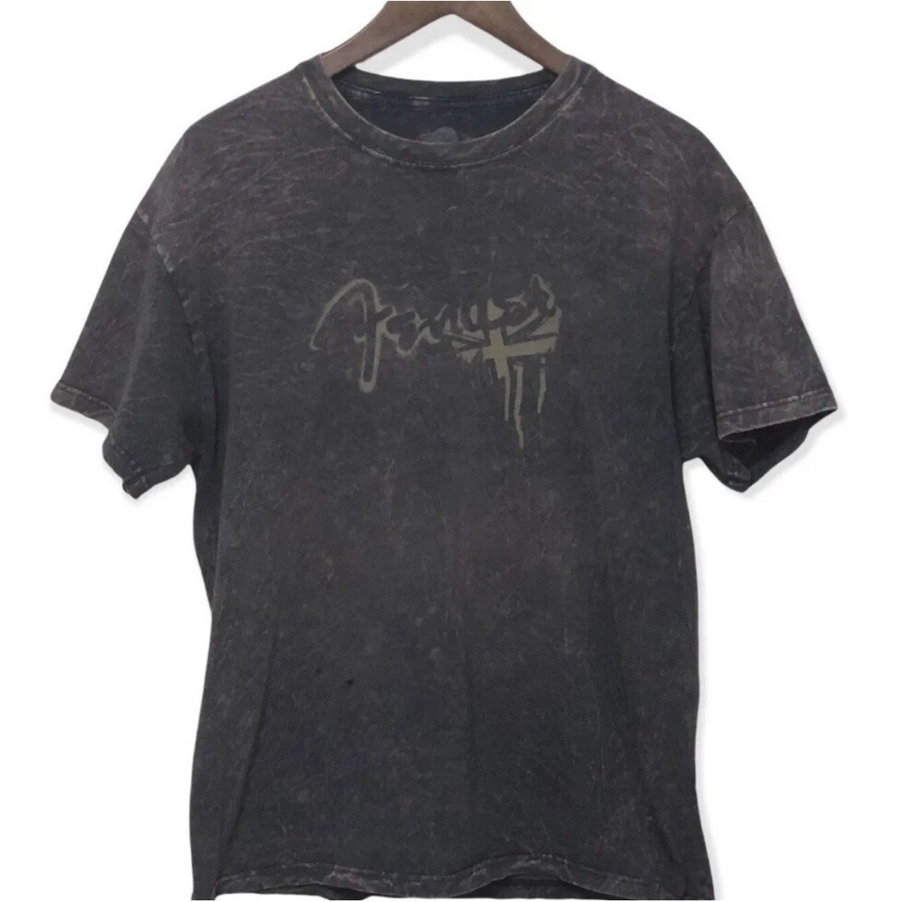 Fender Logo T-Shirt Mens Size Large Acid Wash